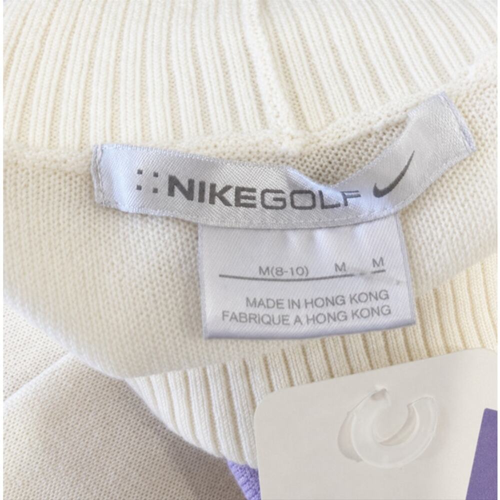 Nike Golf Womens Ivory Wool Long Sleeve Turtleneck Vintage Sweater NWT MED - Picture 3 of 3